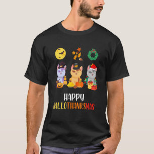 Camiseta Gatinho Gato Halloween Natal Gatos Feliz Hallotha