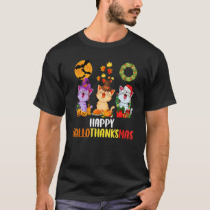 Camiseta Gatinho Gato Halloween Natal Gatos Feliz Hallotha