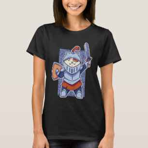 Camiseta Gatinho Gato Medieval com espada e Dragões de Carn