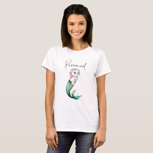 Camiseta Gatinho Gato-Purê - Design de Gato-Sereia Divertid