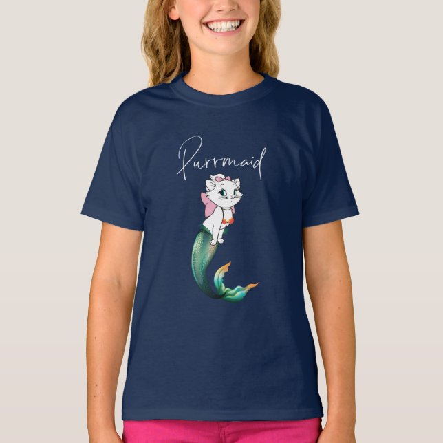 Camiseta Gatinho Gato-Purê - Design de Gato-Sereia Divertid (Frente)