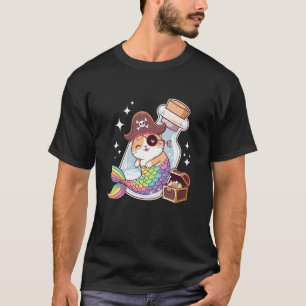 Camiseta Gatinho Gato Sereia Pirata Festa de Halloween Cria