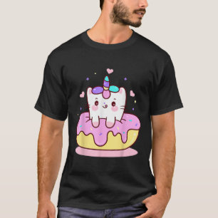 Camiseta Gatinho Gato Unicórnio no Menino Menina Criança Jo