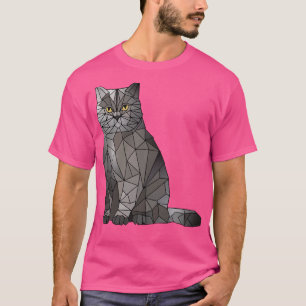 Camiseta Gatinho Geométrico Engraçado de Cat Shorthair Brit