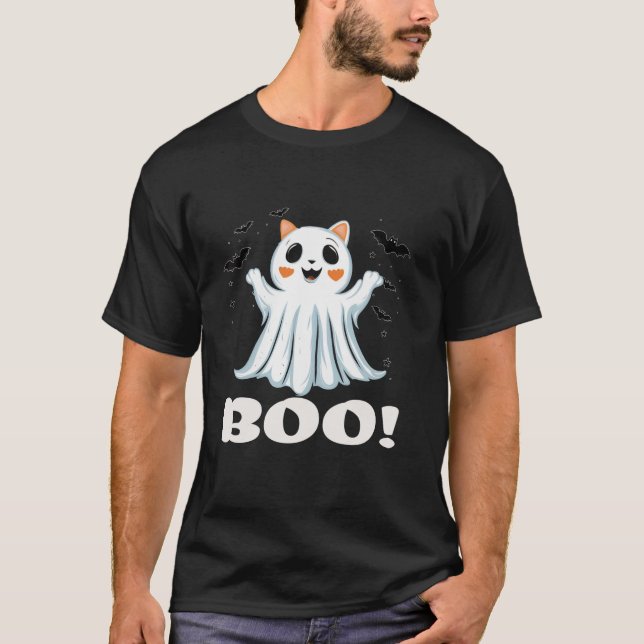 Camiseta Gatinho Ghost Ghost Bono Halloween (Frente)