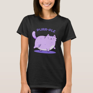 Camiseta Gatinho Gordo Engraçado Roxo Gatinho Gato Pun Escu