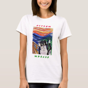 Camiseta Gatinho Gritar com saia de texto do Gritar