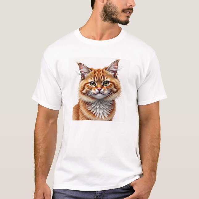 Camiseta Gatinho Grungewave: Caos de Aquarela Digital (Frente)