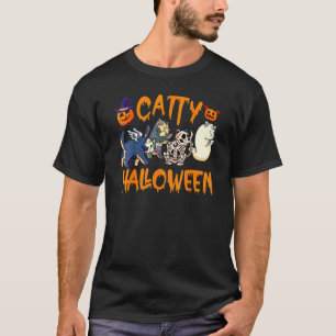 Camiseta Gatinho Halloween Gato Fantasma Roupas de Gato 2