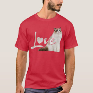 Camiseta Gatinho Himalaio Birmanês Ragdoll Snowshoe AMOR