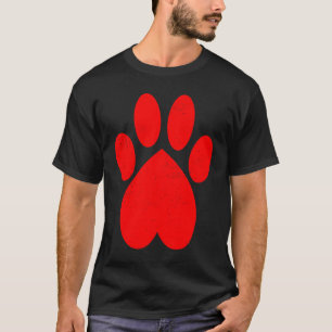 Camiseta Gatinho Impressão da Pata Batimento Cardíaco Fofo