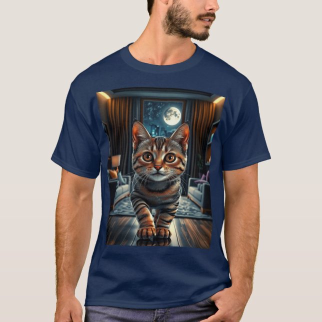 Camiseta Gatinho inicial bem-vindo (Frente)