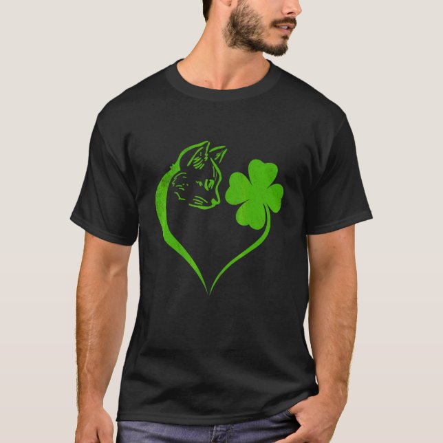 Camiseta Gatinho irlandês de Dia de São Patrício de Shamroc (Frente)