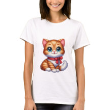 Gatinho Laranja Kawaii Fofo Gata Mágica Laço Xadre