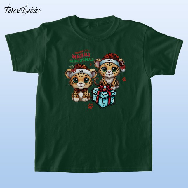 Camiseta Gatinho Leopard Meowy Pequeno 🐾 Feliz Natal 🐆 🐈 (Criador carregado)