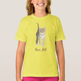 Camiseta Gatinho Listrado Amarelo