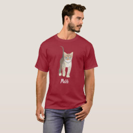 Camiseta Gatinho Listrado Com Texto Castanho