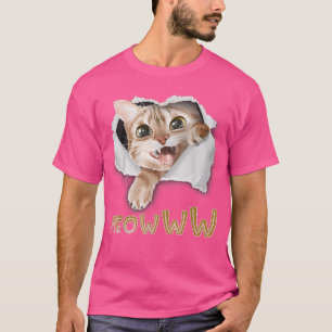 Camiseta Gatinho Louco Torto Roupa Irritada Gatinho Proprie