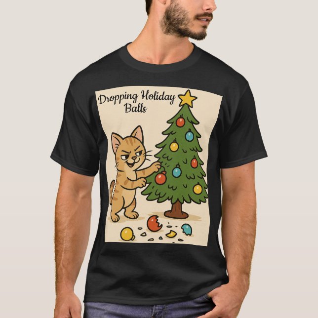 Camiseta Gatinho Malicioso Caos de Natal2 (Frente)