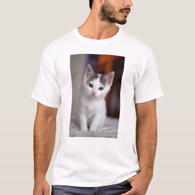 Camiseta Gatinho manchado branco (Frente)