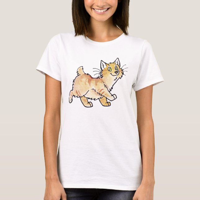 Camiseta Gatinho Manx do gato malhado de creme (Frente)