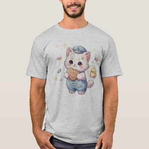 Camiseta Gatinho Marinheiro Fofo Ataque de Lanche Mia - Coz