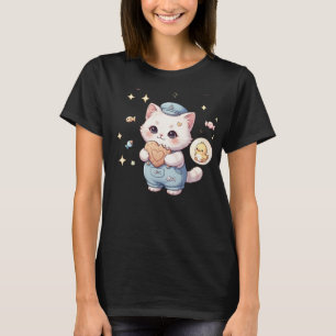 Camiseta Gatinho Marinheiro Fofo Ataque de Lanche Mia - Coz