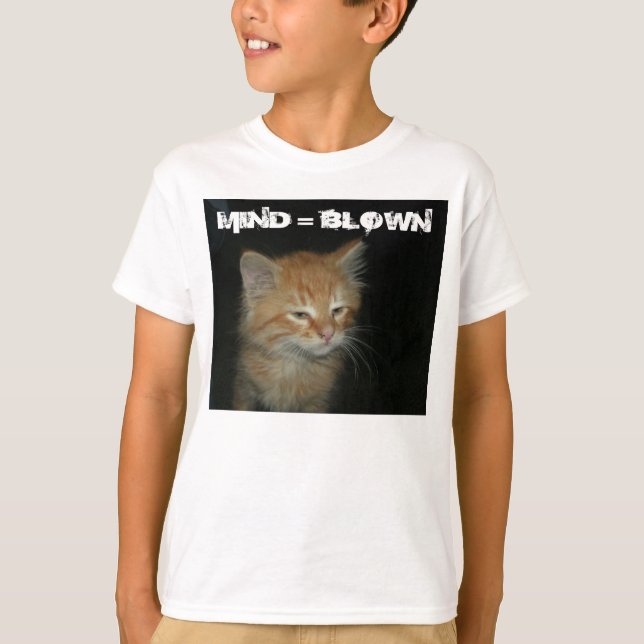 Camiseta Gatinho "MIND = BLOWN" Crianças Orgânicas T-Shirt (Frente)