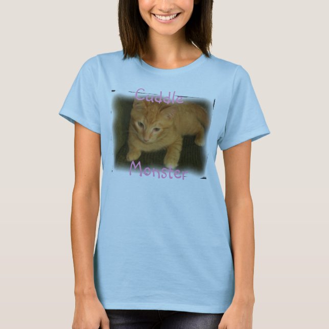 Camiseta Gatinho "Monstro de Cuddle" Mulher Namorada (Frente)