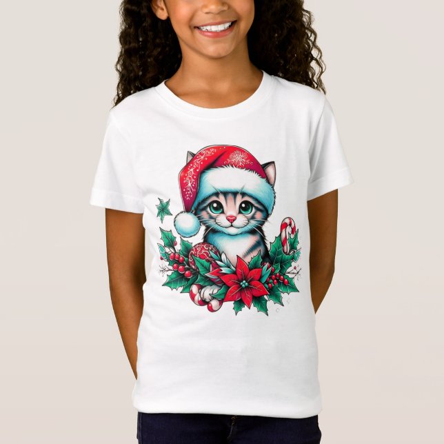 Camiseta Gatinho Natal (Frente)