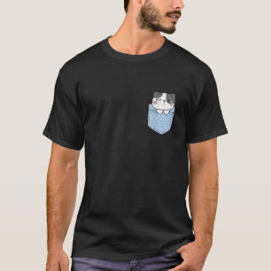 Camiseta Gatinho no Bolso Kitty Gatinho de Bolso Fofo