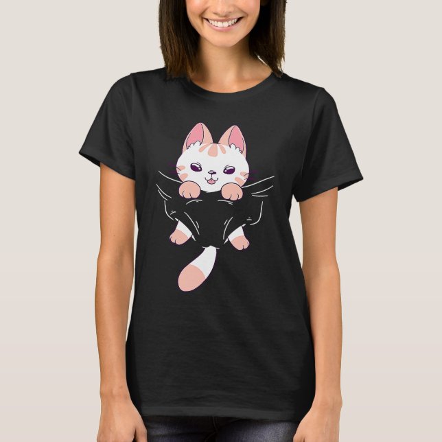 Camiseta Gatinho no Pocket Cat (Frente)