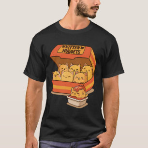 Camiseta Gatinho Nuggen Comida Bonita Galinha-do-gato-do-ma