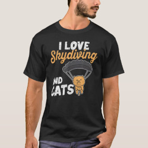 Camiseta Gatinho Paraquedista Eu Amo Paraquedismo E Gatos