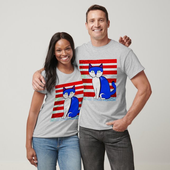 Camiseta Gatinho Patriótico (Unissex)