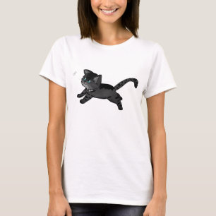 Camiseta Gatinho Perseguindo Uma Camisa-T De Luz