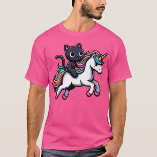 Camiseta Gatinho Preto Cujo Andar Um Unicórnio