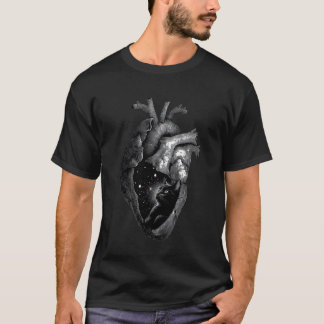 Camiseta Gatinho Preto do Coração, Amo Você, Você me conqui