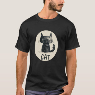 Camiseta Gatinho Preto para Ventiladores de Gatos e Pets