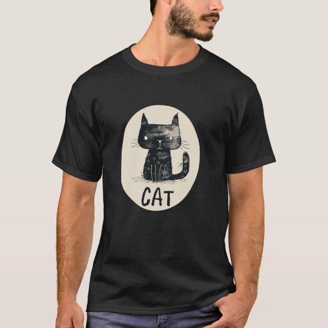 Camiseta Gatinho Preto para Ventiladores de Gatos e Pets (Frente)