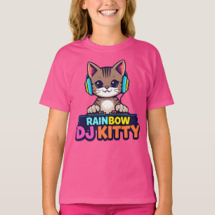 Camiseta GATINHO RAINBOW DJ - Gato Vibrante