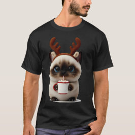 Camiseta Gatinho Rena com Cacau Quente