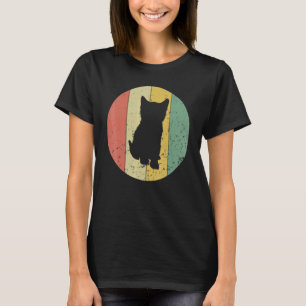 Camiseta Gatinho Retro Silhueta de Gato Antigo Animal 80 9