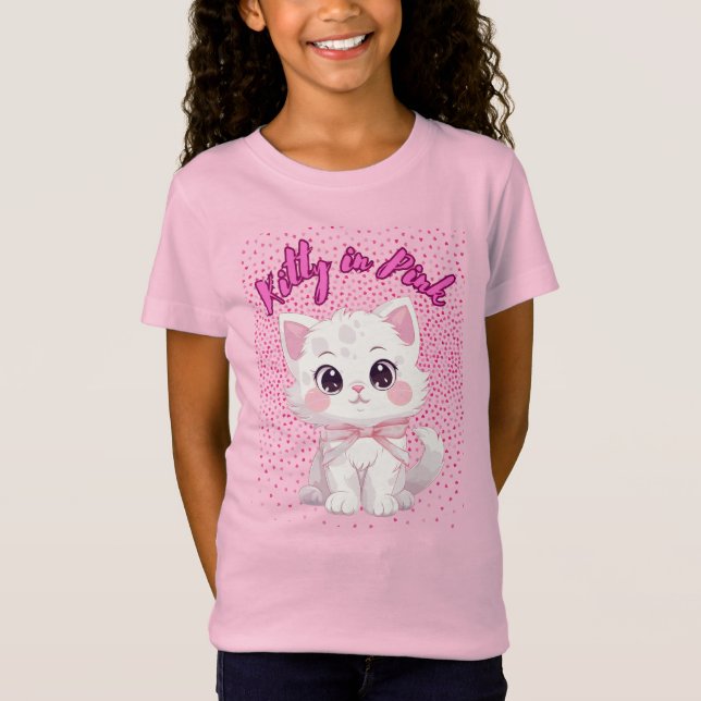 Camiseta Gatinho Rosa (Frente)