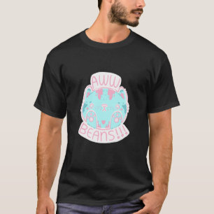 Camiseta Gatinho Rosa e Azul Aww Fofo Dedinhos de Geleia Pa