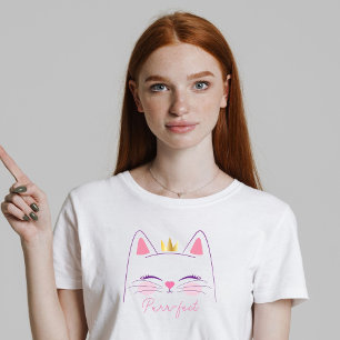 Camiseta Gatinho Rosa e Festa de aniversário Dourada