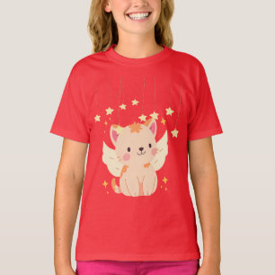 Camiseta "Gatinho Rosa - Teto Adorável de Gato"