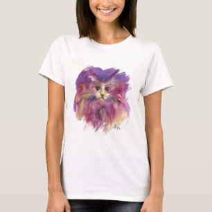 CAMISETA GATINHO ROXO, RETRATO BONITO DO CAT DO GATINHO