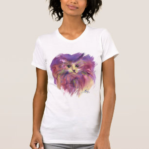 CAMISETA GATINHO ROXO, RETRATO BONITO DO CAT DO GATINHO