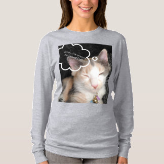 Camiseta Gatinho Sonolento Precisa de Café
